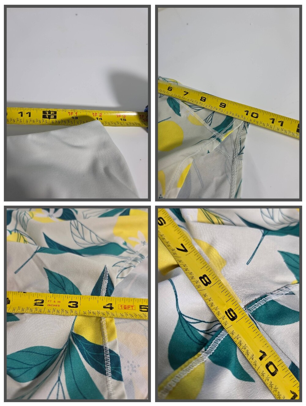 Oiselle Special Edition Roga Running Shorts White Green Lemon Print Size 4 - Picture 11 of 14